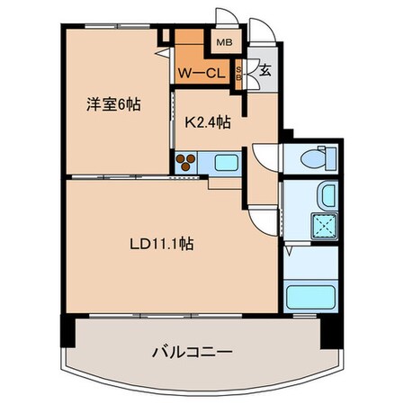 ｻﾝｼｬｲﾝ ﾌﾟﾘﾝｾｽ 北九州の物件間取画像